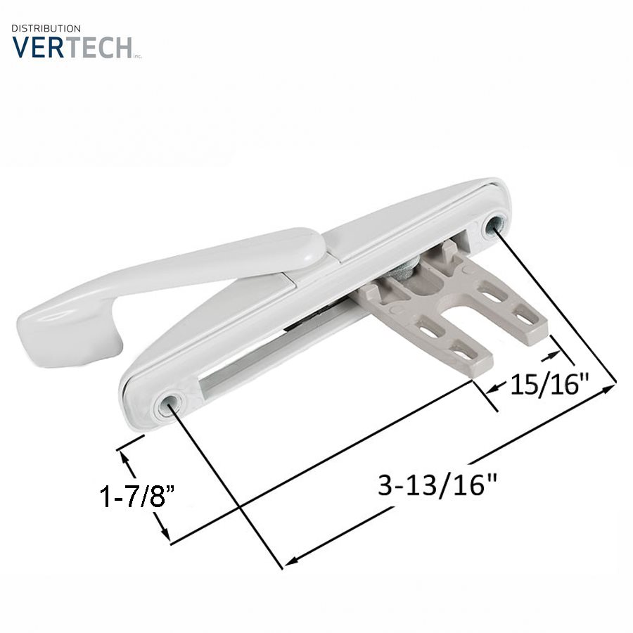 POIGNÉE BARRURE-REVERSIBLE-1 7 / 8'' BLANC (AGP 6-1619AW)